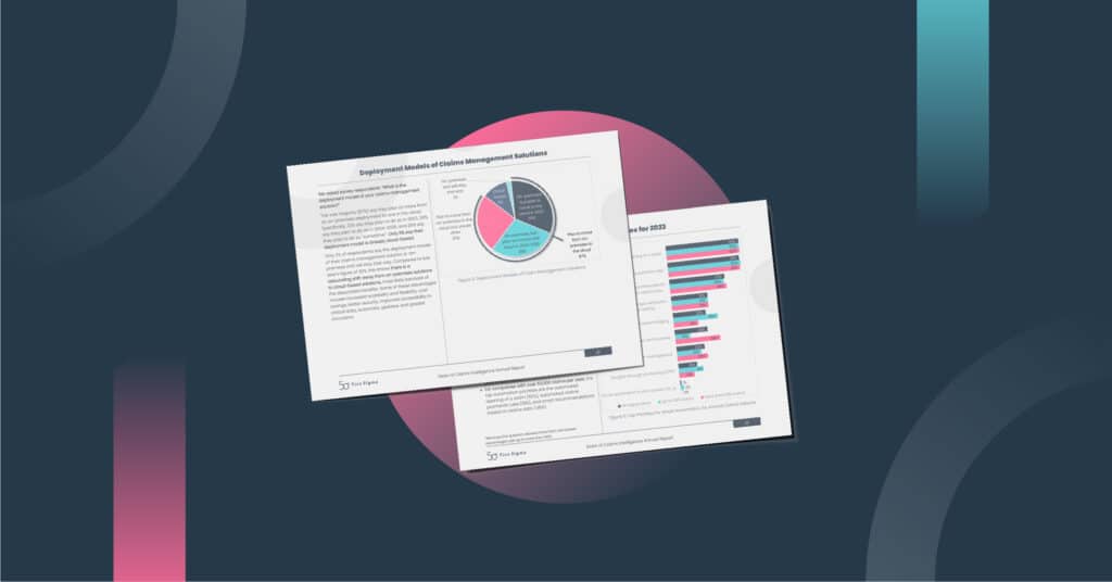 Five Sigma claims intelligence report pages with charts