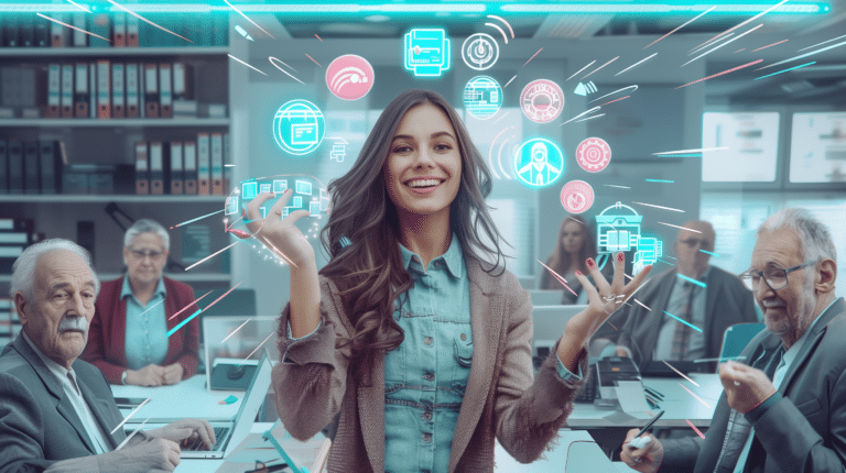 Millenial juggling tech at an insurance company