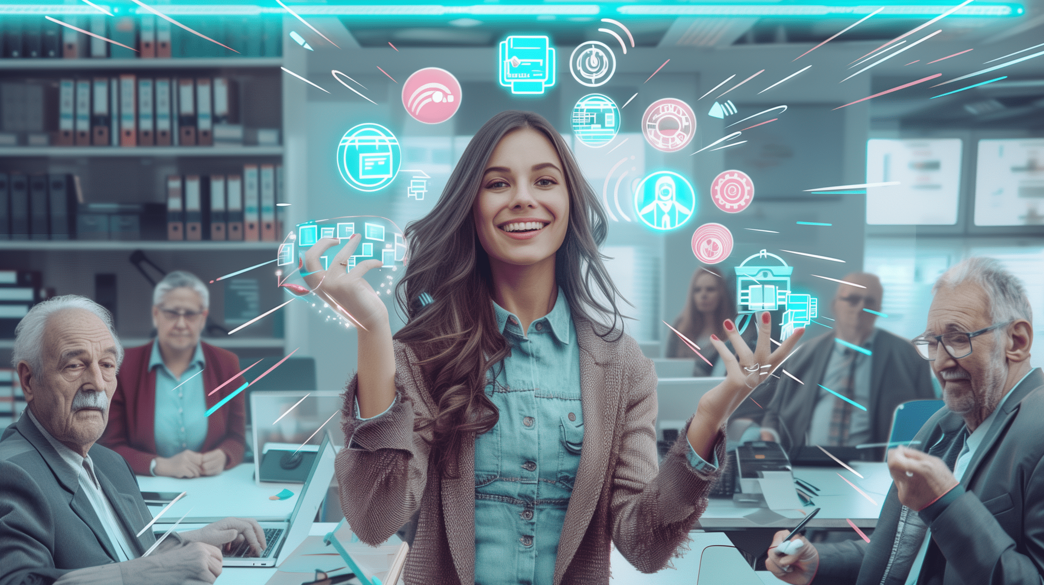 Millenial juggling tech at an insurance company