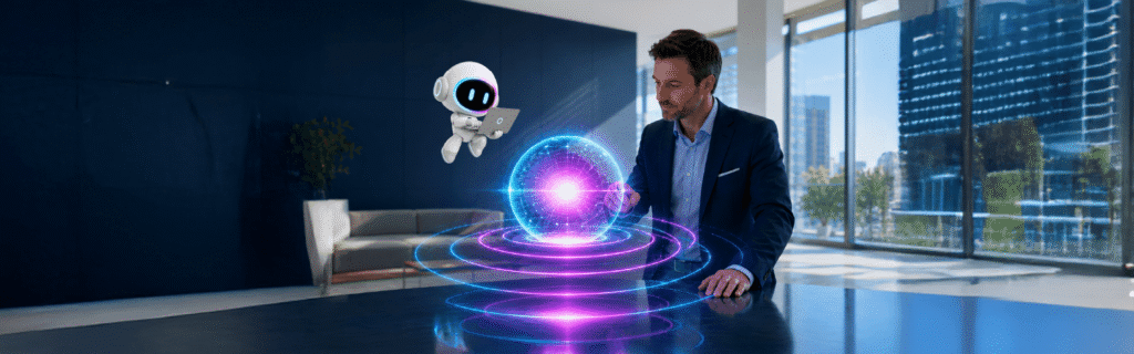 Claims professional working alongside an AI assistant, illustrating how insurers can measure the impact of AI claims automation